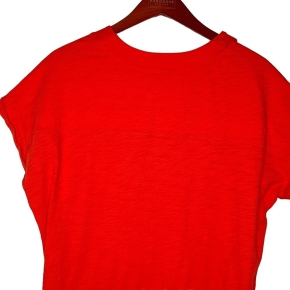 LISA TODD Drawstring Waist Cotton Dress Size Large in Bright Orange - Picture 11 of 15